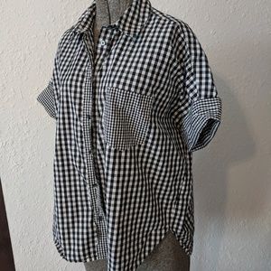 Madewell new black/white gingham button down